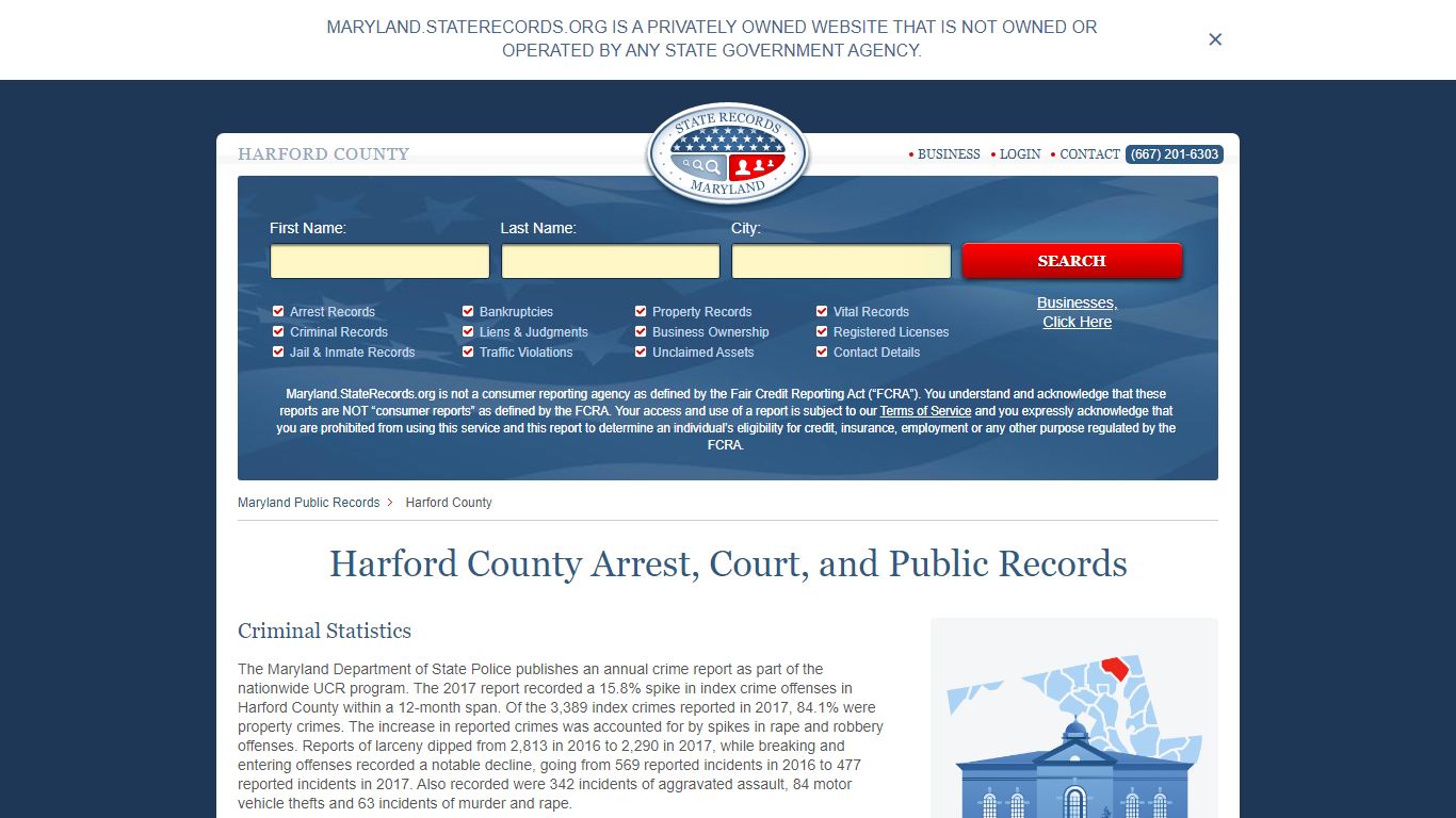 Harford County Arrest, Court, and Public Records