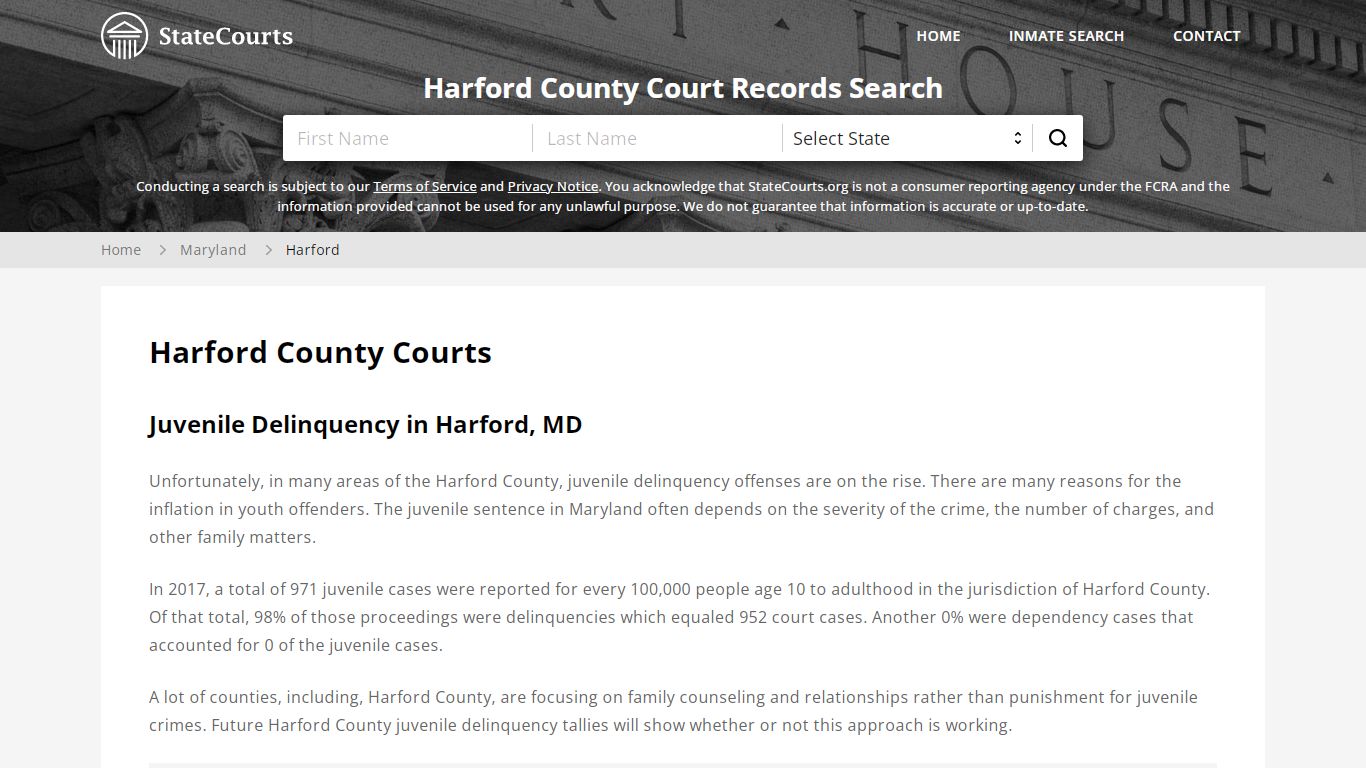Harford County, MD Courts - Records & Cases - StateCourts